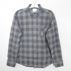 Billy Reid Mens Button Down Shirt Standard Fit Plaid Grey Size Small NEW